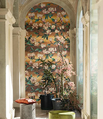 Tapete mit blühenden Magnolien von Carlucci JAB Anstoetz